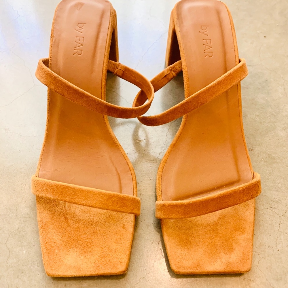 BY FAR Tanya tan sandals